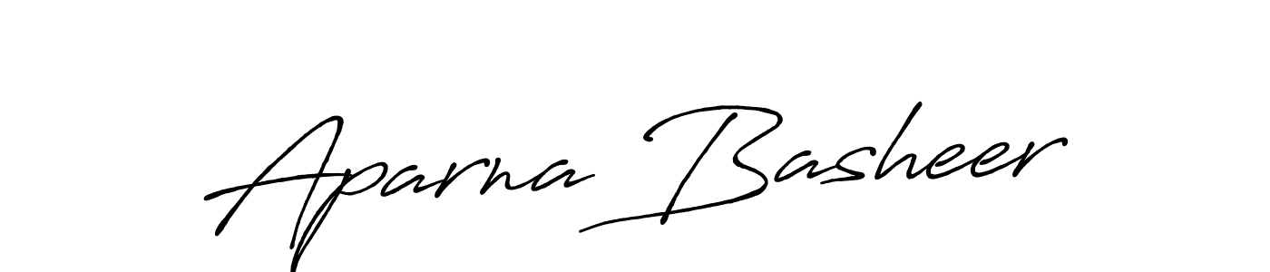 Make a beautiful signature design for name Aparna Basheer. With this signature (Antro_Vectra_Bolder) style, you can create a handwritten signature for free. Aparna Basheer signature style 7 images and pictures png