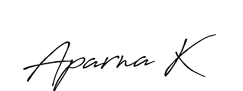 Use a signature maker to create a handwritten signature online. With this signature software, you can design (Antro_Vectra_Bolder) your own signature for name Aparna K. Aparna K signature style 7 images and pictures png