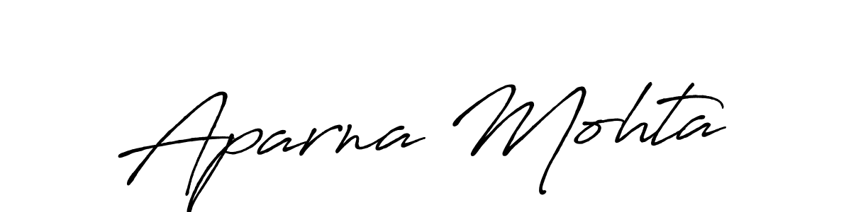Make a beautiful signature design for name Aparna Mohta. With this signature (Antro_Vectra_Bolder) style, you can create a handwritten signature for free. Aparna Mohta signature style 7 images and pictures png