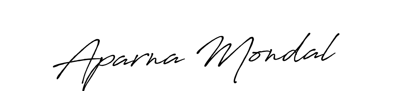 How to make Aparna Mondal name signature. Use Antro_Vectra_Bolder style for creating short signs online. This is the latest handwritten sign. Aparna Mondal signature style 7 images and pictures png