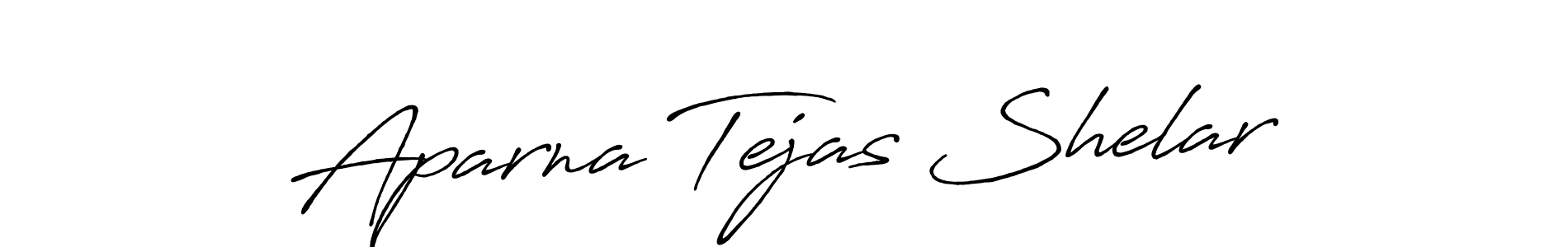 Create a beautiful signature design for name Aparna Tejas Shelar. With this signature (Antro_Vectra_Bolder) fonts, you can make a handwritten signature for free. Aparna Tejas Shelar signature style 7 images and pictures png
