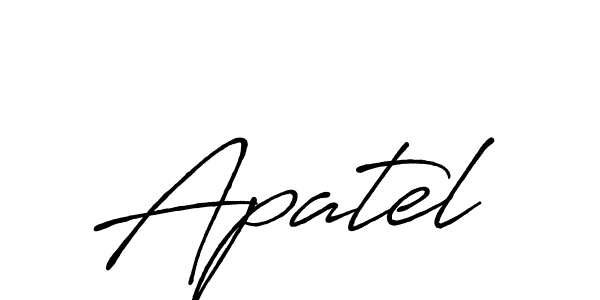 Use a signature maker to create a handwritten signature online. With this signature software, you can design (Antro_Vectra_Bolder) your own signature for name Apatel. Apatel signature style 7 images and pictures png