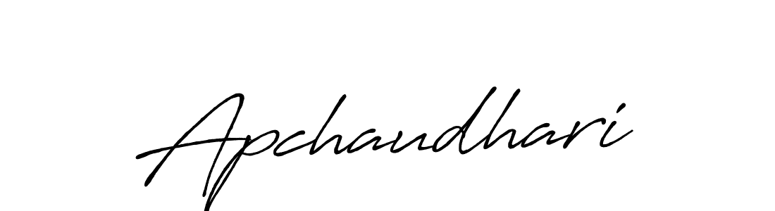 Use a signature maker to create a handwritten signature online. With this signature software, you can design (Antro_Vectra_Bolder) your own signature for name Apchaudhari. Apchaudhari signature style 7 images and pictures png