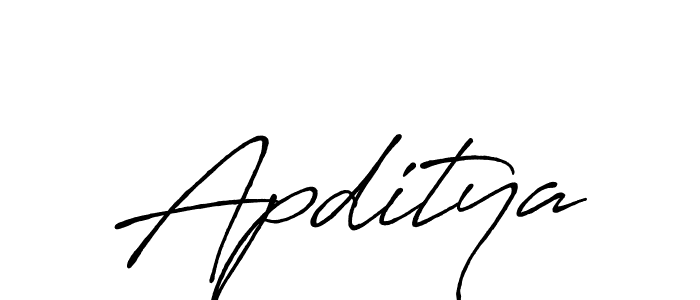 Use a signature maker to create a handwritten signature online. With this signature software, you can design (Antro_Vectra_Bolder) your own signature for name Apditya. Apditya signature style 7 images and pictures png