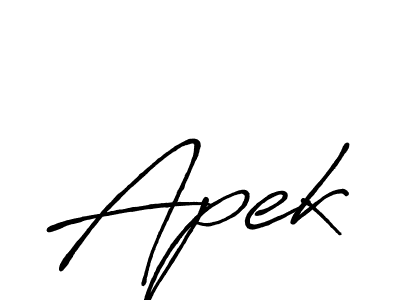 Design your own signature with our free online signature maker. With this signature software, you can create a handwritten (Antro_Vectra_Bolder) signature for name Apek. Apek signature style 7 images and pictures png