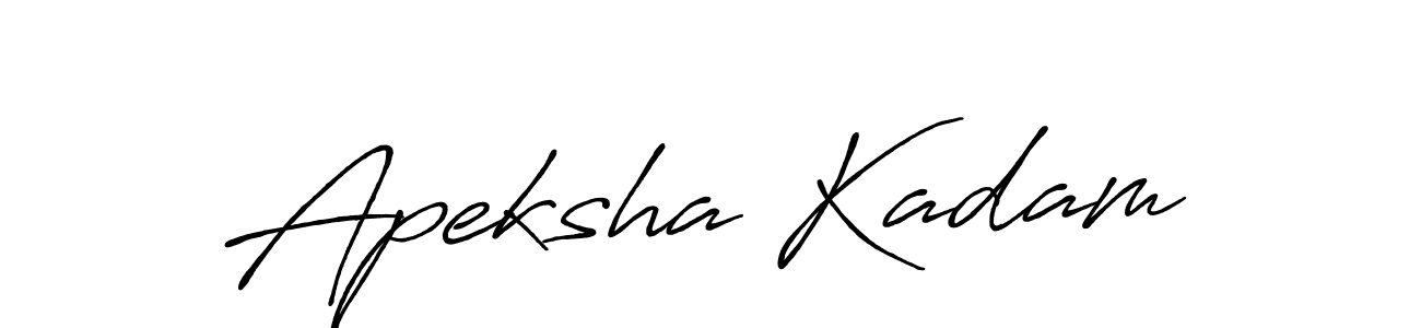 Make a beautiful signature design for name Apeksha Kadam. With this signature (Antro_Vectra_Bolder) style, you can create a handwritten signature for free. Apeksha Kadam signature style 7 images and pictures png