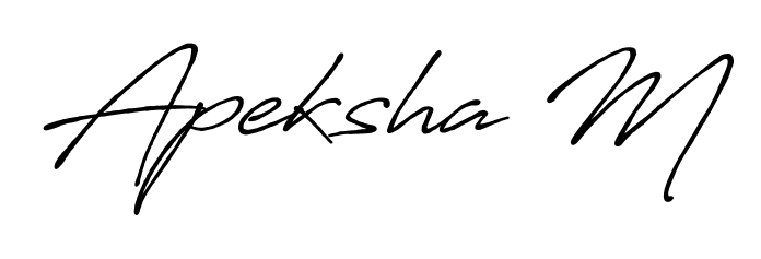 Master the art of signing with Apeksha M written in fluent Antro_Vectra_Bolder script. A great template to practice and refine your handwriting. Apeksha M signature style 7 images and pictures png