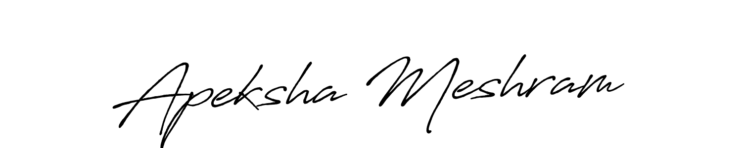 Create a beautiful signature design for name Apeksha Meshram. With this signature (Antro_Vectra_Bolder) fonts, you can make a handwritten signature for free. Apeksha Meshram signature style 7 images and pictures png