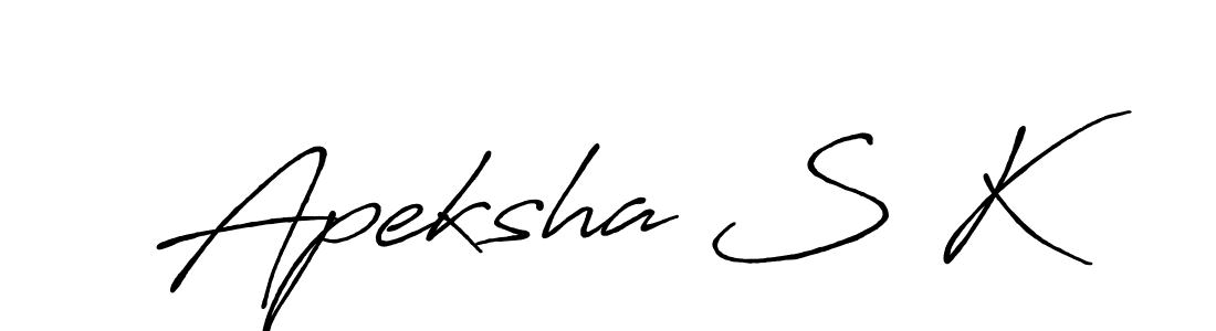 You can use this online signature creator to create a handwritten signature for the name Apeksha S K. This is the best online autograph maker. Apeksha S K signature style 7 images and pictures png