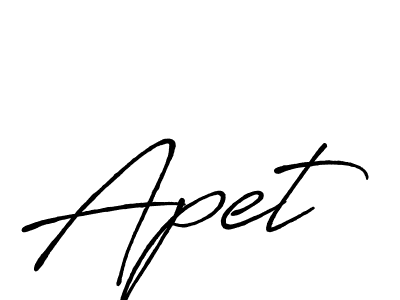 Create a beautiful signature design for name Apet. With this signature (Antro_Vectra_Bolder) fonts, you can make a handwritten signature for free. Apet signature style 7 images and pictures png