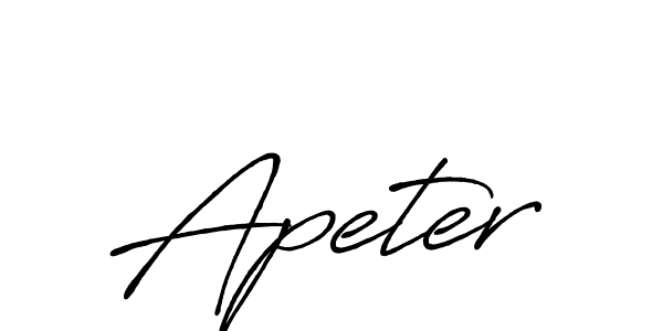 Create a beautiful signature design for name Apeter. With this signature (Antro_Vectra_Bolder) fonts, you can make a handwritten signature for free. Apeter signature style 7 images and pictures png