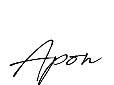 Design your own signature with our free online signature maker. With this signature software, you can create a handwritten (Antro_Vectra_Bolder) signature for name Apon. Apon signature style 7 images and pictures png