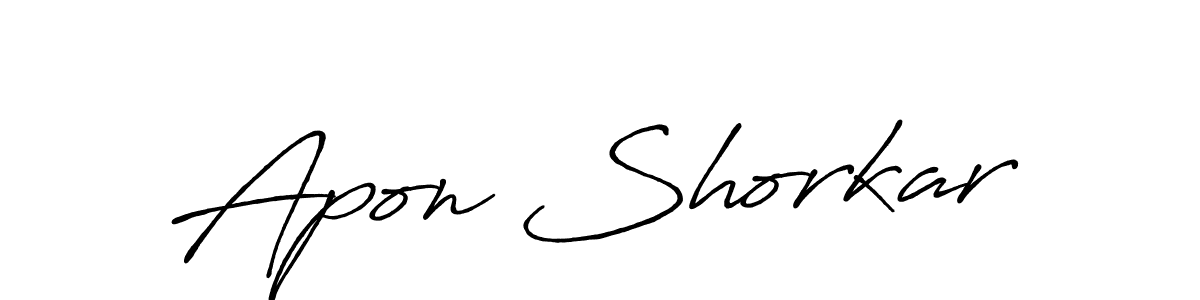 Apon Shorkar stylish signature style. Best Handwritten Sign (Antro_Vectra_Bolder) for my name. Handwritten Signature Collection Ideas for my name Apon Shorkar. Apon Shorkar signature style 7 images and pictures png