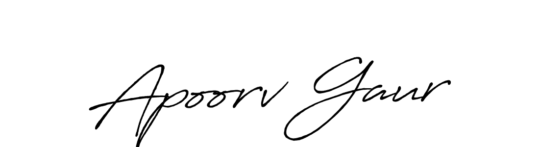 Design your own signature with our free online signature maker. With this signature software, you can create a handwritten (Antro_Vectra_Bolder) signature for name Apoorv Gaur. Apoorv Gaur signature style 7 images and pictures png