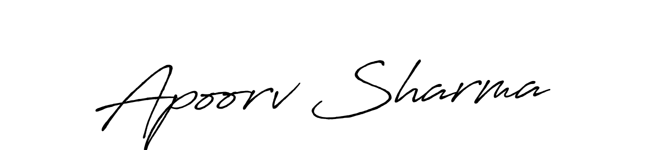 Similarly Antro_Vectra_Bolder is the best handwritten signature design. Signature creator online .You can use it as an online autograph creator for name Apoorv Sharma. Apoorv Sharma signature style 7 images and pictures png
