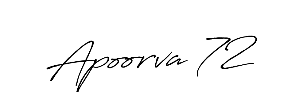 How to make Apoorva 72 name signature. Use Antro_Vectra_Bolder style for creating short signs online. This is the latest handwritten sign. Apoorva 72 signature style 7 images and pictures png