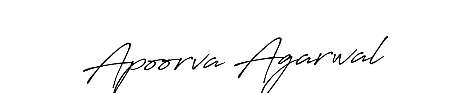 How to make Apoorva Agarwal name signature. Use Antro_Vectra_Bolder style for creating short signs online. This is the latest handwritten sign. Apoorva Agarwal signature style 7 images and pictures png