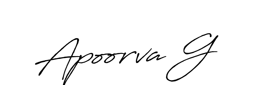 Apoorva G stylish signature style. Best Handwritten Sign (Antro_Vectra_Bolder) for my name. Handwritten Signature Collection Ideas for my name Apoorva G. Apoorva G signature style 7 images and pictures png