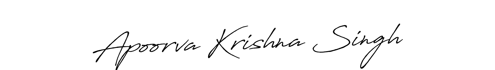 How to make Apoorva Krishna Singh name signature. Use Antro_Vectra_Bolder style for creating short signs online. This is the latest handwritten sign. Apoorva Krishna Singh signature style 7 images and pictures png