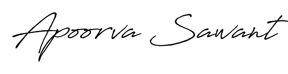 Designed for modern professionals: Apoorva Sawant name signature crafted with Antro_Vectra_Bolder script. Ready for digital PDF workflows. Apoorva Sawant signature style 7 images and pictures png