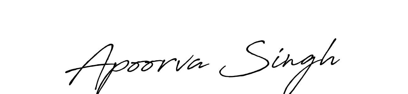 Create a beautiful signature design for name Apoorva Singh. With this signature (Antro_Vectra_Bolder) fonts, you can make a handwritten signature for free. Apoorva Singh signature style 7 images and pictures png