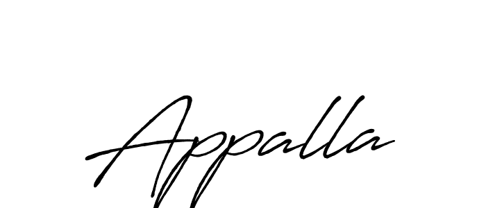 Use a signature maker to create a handwritten signature online. With this signature software, you can design (Antro_Vectra_Bolder) your own signature for name Appalla. Appalla signature style 7 images and pictures png