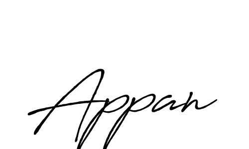 The best way (Antro_Vectra_Bolder) to make a short signature is to pick only two or three words in your name. The name Appan include a total of six letters. For converting this name. Appan signature style 7 images and pictures png