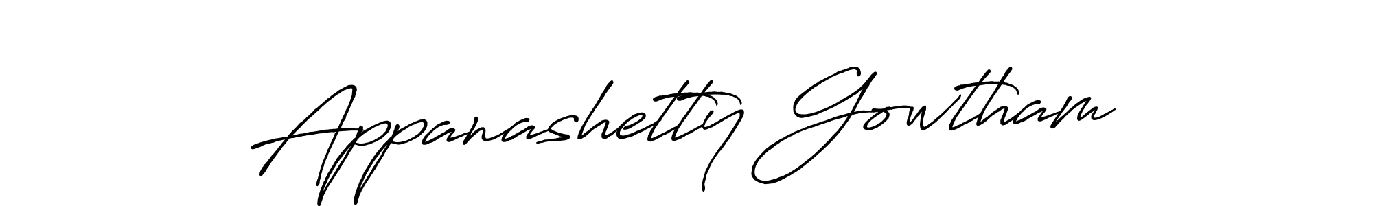 Make a beautiful signature design for name Appanashetty Gowtham. With this signature (Antro_Vectra_Bolder) style, you can create a handwritten signature for free. Appanashetty Gowtham signature style 7 images and pictures png