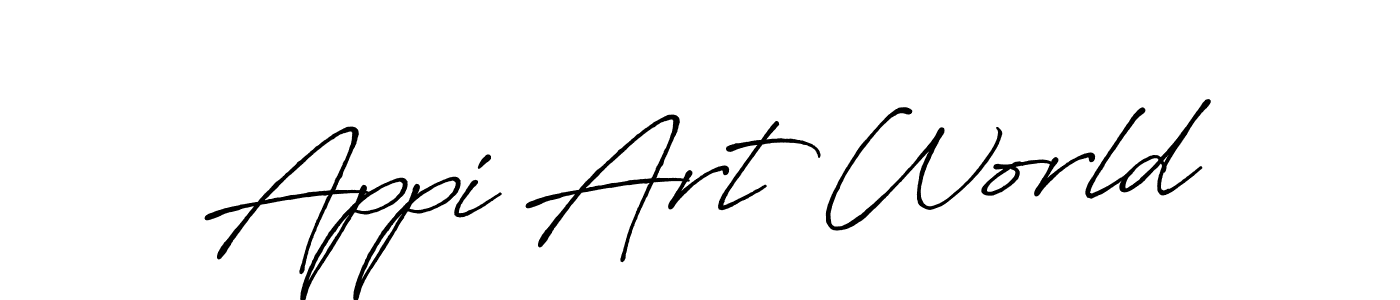 Make a beautiful signature design for name Appi Art World. With this signature (Antro_Vectra_Bolder) style, you can create a handwritten signature for free. Appi Art World signature style 7 images and pictures png
