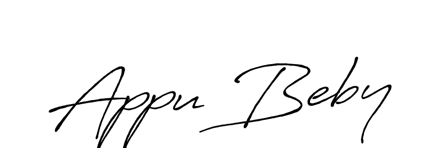 How to make Appu Beby signature? Antro_Vectra_Bolder is a professional autograph style. Create handwritten signature for Appu Beby name. Appu Beby signature style 7 images and pictures png