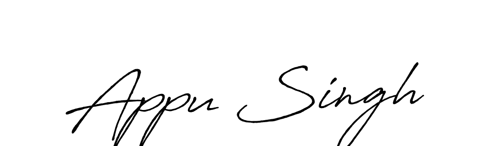 How to make Appu Singh signature? Antro_Vectra_Bolder is a professional autograph style. Create handwritten signature for Appu Singh name. Appu Singh signature style 7 images and pictures png