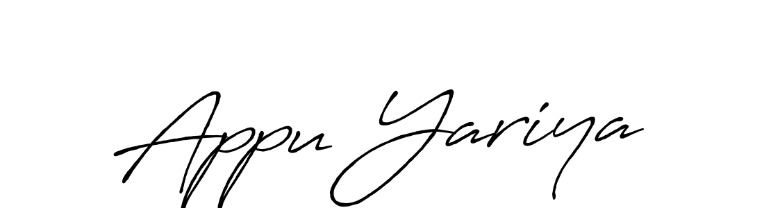 The best way (Antro_Vectra_Bolder) to make a short signature is to pick only two or three words in your name. The name Appu Yariya include a total of six letters. For converting this name. Appu Yariya signature style 7 images and pictures png