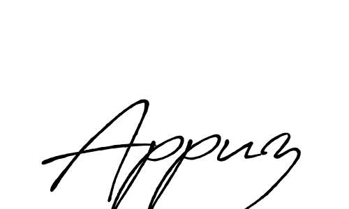 How to make Appuz signature? Antro_Vectra_Bolder is a professional autograph style. Create handwritten signature for Appuz name. Appuz signature style 7 images and pictures png