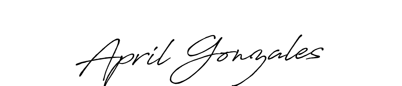 Create a beautiful signature design for name April Gonzales. With this signature (Antro_Vectra_Bolder) fonts, you can make a handwritten signature for free. April Gonzales signature style 7 images and pictures png