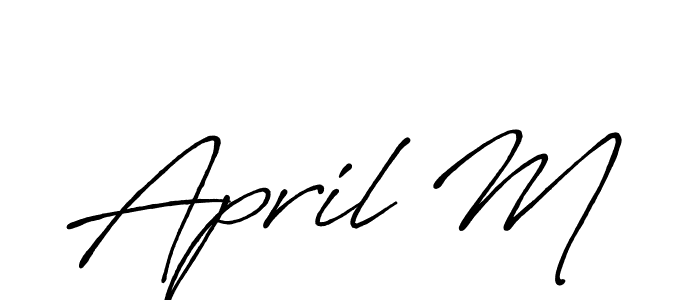Use a signature maker to create a handwritten signature online. With this signature software, you can design (Antro_Vectra_Bolder) your own signature for name April M. April M signature style 7 images and pictures png