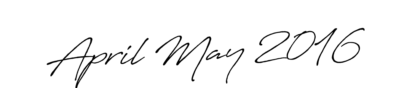 Also You can easily find your signature by using the search form. We will create April May 2016 name handwritten signature images for you free of cost using Antro_Vectra_Bolder sign style. April May 2016 signature style 7 images and pictures png