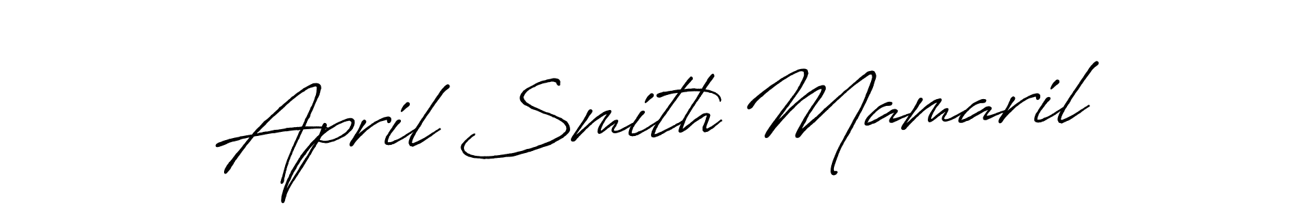 Also You can easily find your signature by using the search form. We will create April Smith Mamaril name handwritten signature images for you free of cost using Antro_Vectra_Bolder sign style. April Smith Mamaril signature style 7 images and pictures png