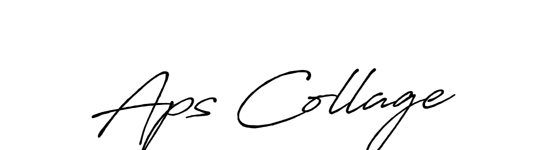 Use a signature maker to create a handwritten signature online. With this signature software, you can design (Antro_Vectra_Bolder) your own signature for name Aps Collage. Aps Collage signature style 7 images and pictures png