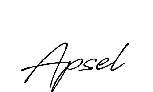 Use a signature maker to create a handwritten signature online. With this signature software, you can design (Antro_Vectra_Bolder) your own signature for name Apsel. Apsel signature style 7 images and pictures png
