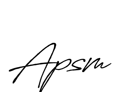 Also we have Apsm name is the best signature style. Create professional handwritten signature collection using Antro_Vectra_Bolder autograph style. Apsm signature style 7 images and pictures png