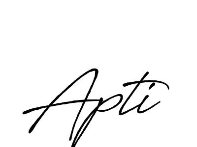 Use a signature maker to create a handwritten signature online. With this signature software, you can design (Antro_Vectra_Bolder) your own signature for name Apti. Apti signature style 7 images and pictures png