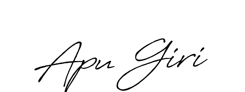 Create a beautiful signature design for name Apu Giri. With this signature (Antro_Vectra_Bolder) fonts, you can make a handwritten signature for free. Apu Giri signature style 7 images and pictures png