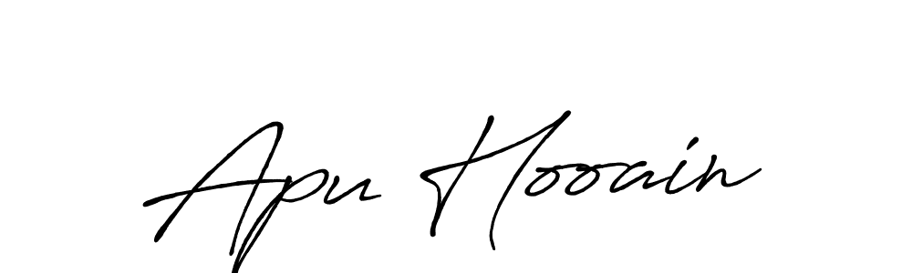 Use a signature maker to create a handwritten signature online. With this signature software, you can design (Antro_Vectra_Bolder) your own signature for name Apu Hooain. Apu Hooain signature style 7 images and pictures png