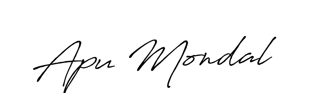 How to make Apu Mondal signature? Antro_Vectra_Bolder is a professional autograph style. Create handwritten signature for Apu Mondal name. Apu Mondal signature style 7 images and pictures png