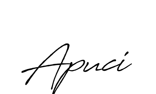 How to make Apuci name signature. Use Antro_Vectra_Bolder style for creating short signs online. This is the latest handwritten sign. Apuci signature style 7 images and pictures png