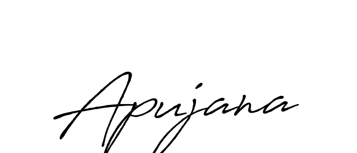 How to make Apujana name signature. Use Antro_Vectra_Bolder style for creating short signs online. This is the latest handwritten sign. Apujana signature style 7 images and pictures png