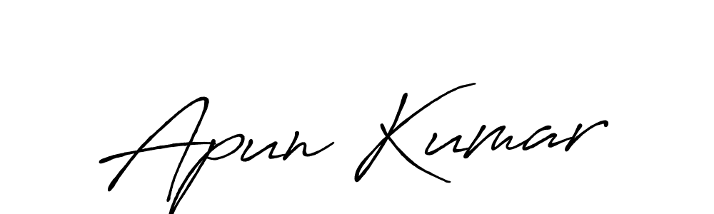 Make a beautiful signature design for name Apun Kumar. With this signature (Antro_Vectra_Bolder) style, you can create a handwritten signature for free. Apun Kumar signature style 7 images and pictures png