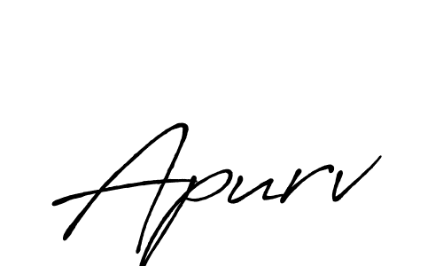 How to make Apurv name signature. Use Antro_Vectra_Bolder style for creating short signs online. This is the latest handwritten sign. Apurv signature style 7 images and pictures png
