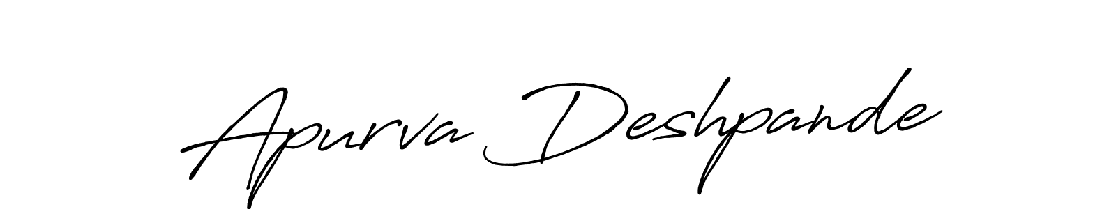 The best way (Antro_Vectra_Bolder) to make a short signature is to pick only two or three words in your name. The name Apurva Deshpande include a total of six letters. For converting this name. Apurva Deshpande signature style 7 images and pictures png