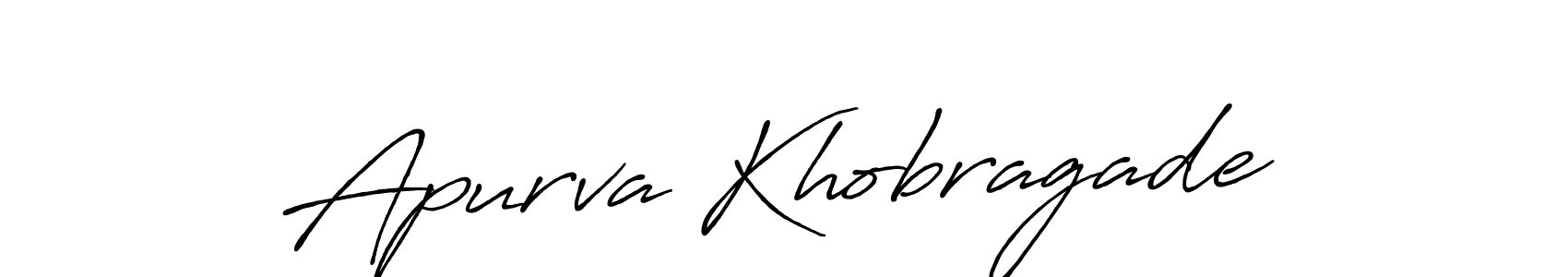 Make a beautiful signature design for name Apurva Khobragade. With this signature (Antro_Vectra_Bolder) style, you can create a handwritten signature for free. Apurva Khobragade signature style 7 images and pictures png